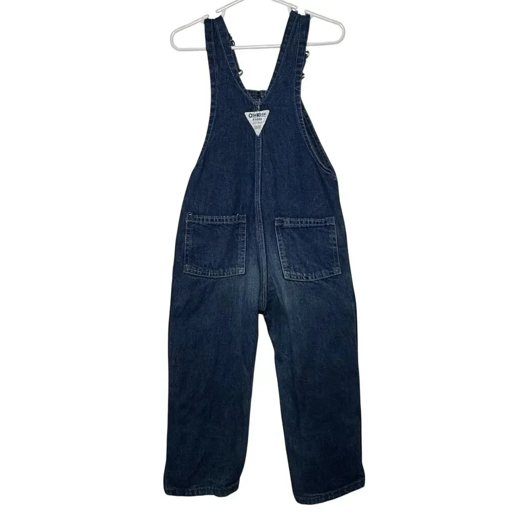 Vintage 80s 90s OshKosh B’gosh Overalls Kids Size 4 USA Union Made USA Denim